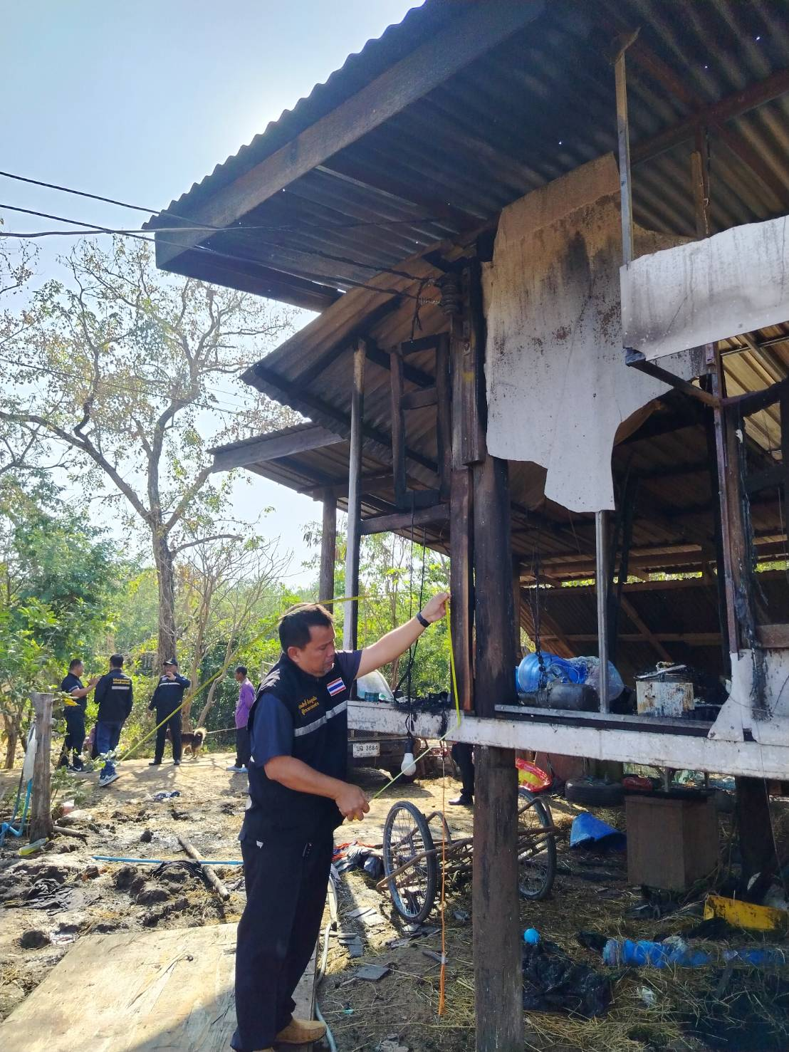 ลงพื้นที่สำรวจความเสียหายจากเหตุเพลิงไหม้